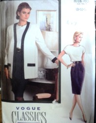 7692 VOG EZ CONTRAST CAP SLV DRESS,LONG JACKET PATTERN 8-12